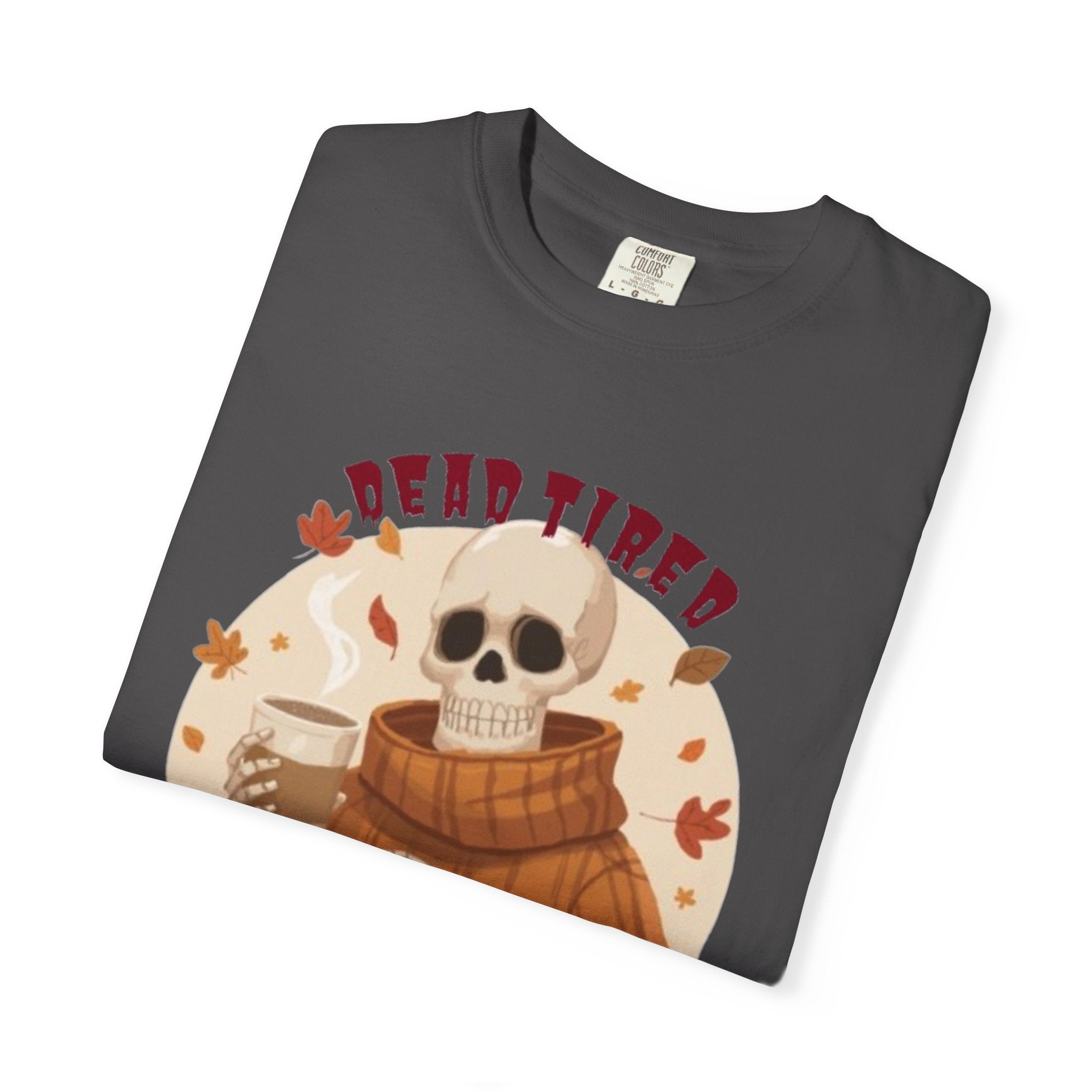 💀 Dead Tired but Caffeinated Tee – Funny Witchy Coffee Lover T-Shirt | Astral Embers Studio 🍂