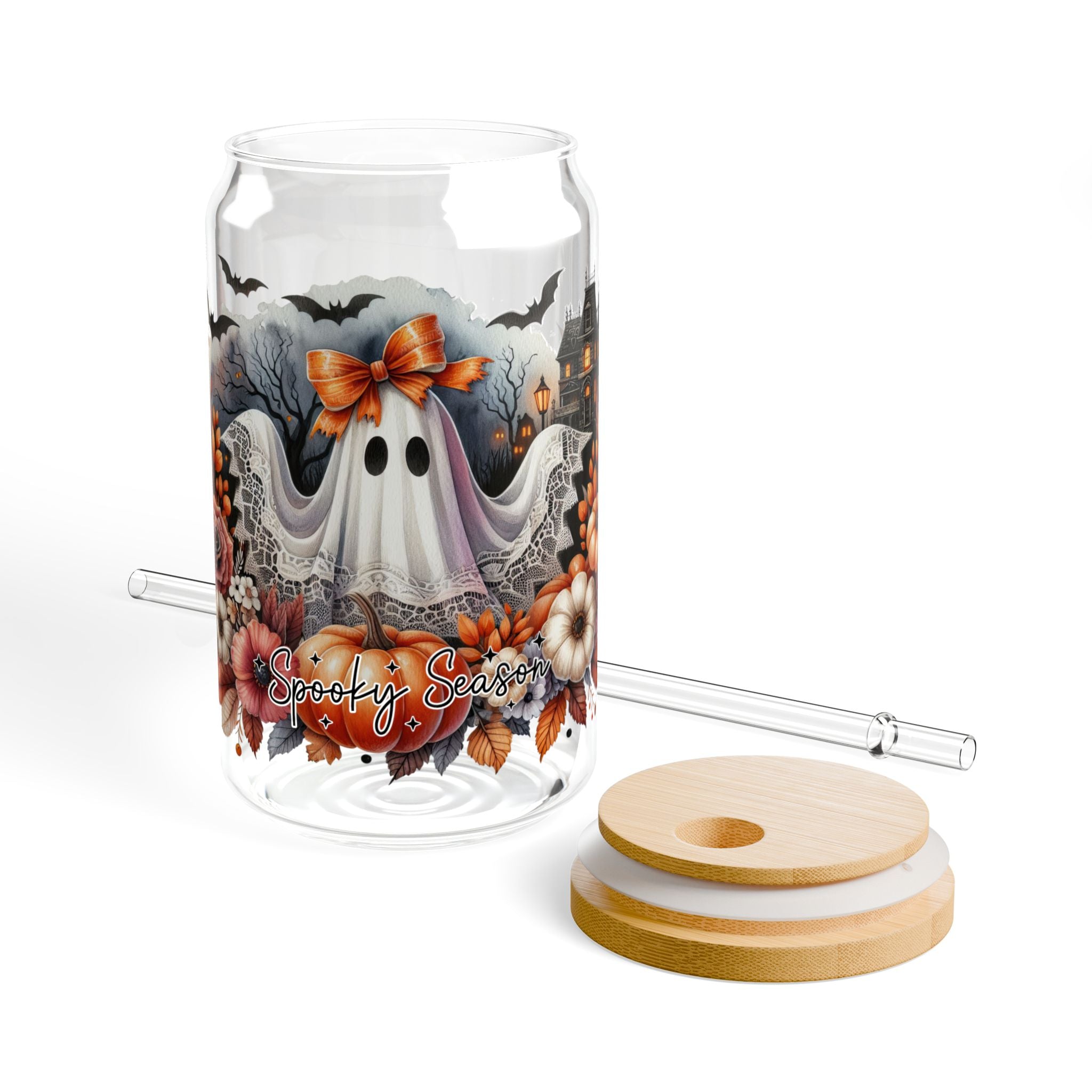 Spooky Season Sipper Glass – Witchy Halloween Drinkware, 16oz | Astral Embers Studio