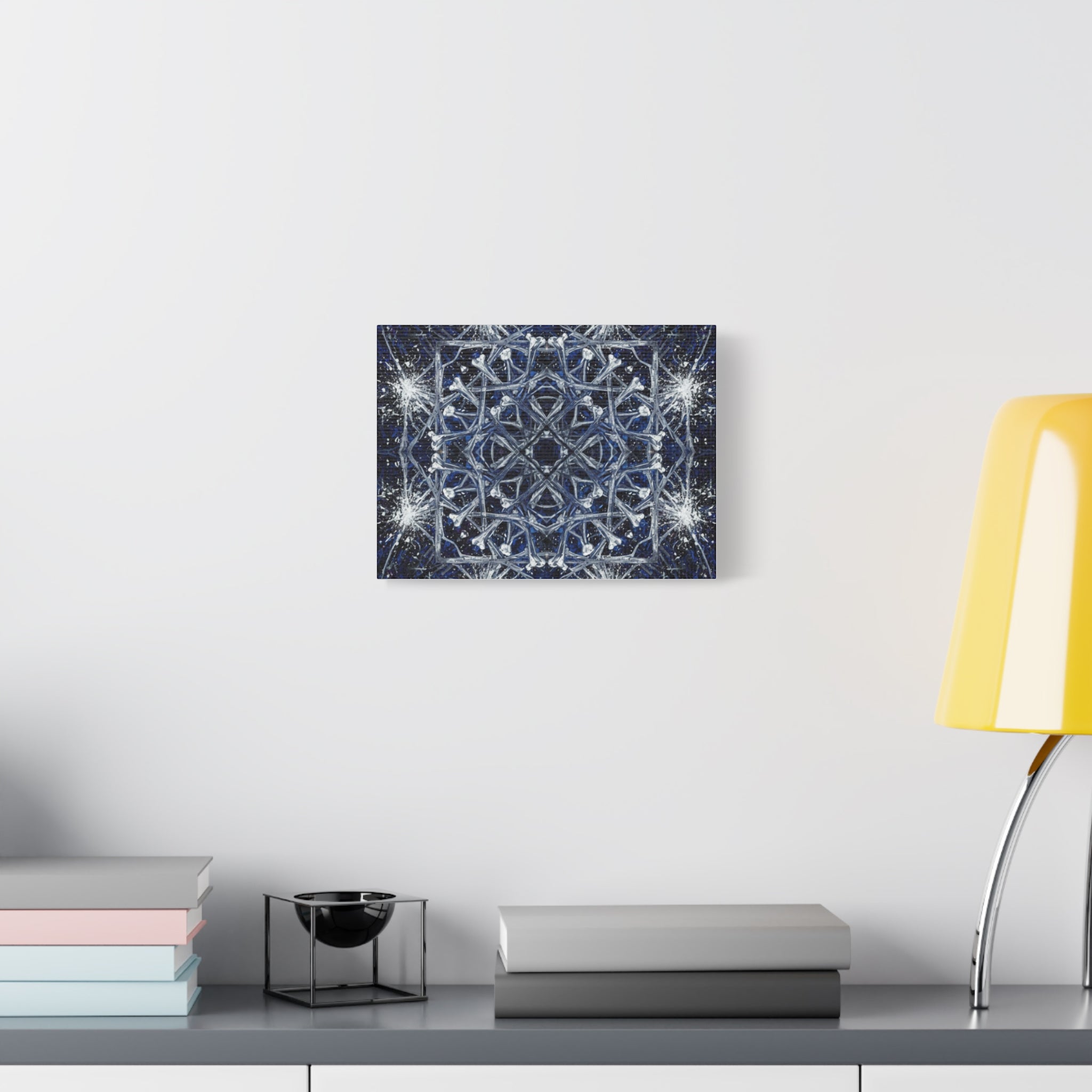 Indigo Constellation Mandala Canvas Print Art for Home Decor | Abstract Cosmic Wall Art