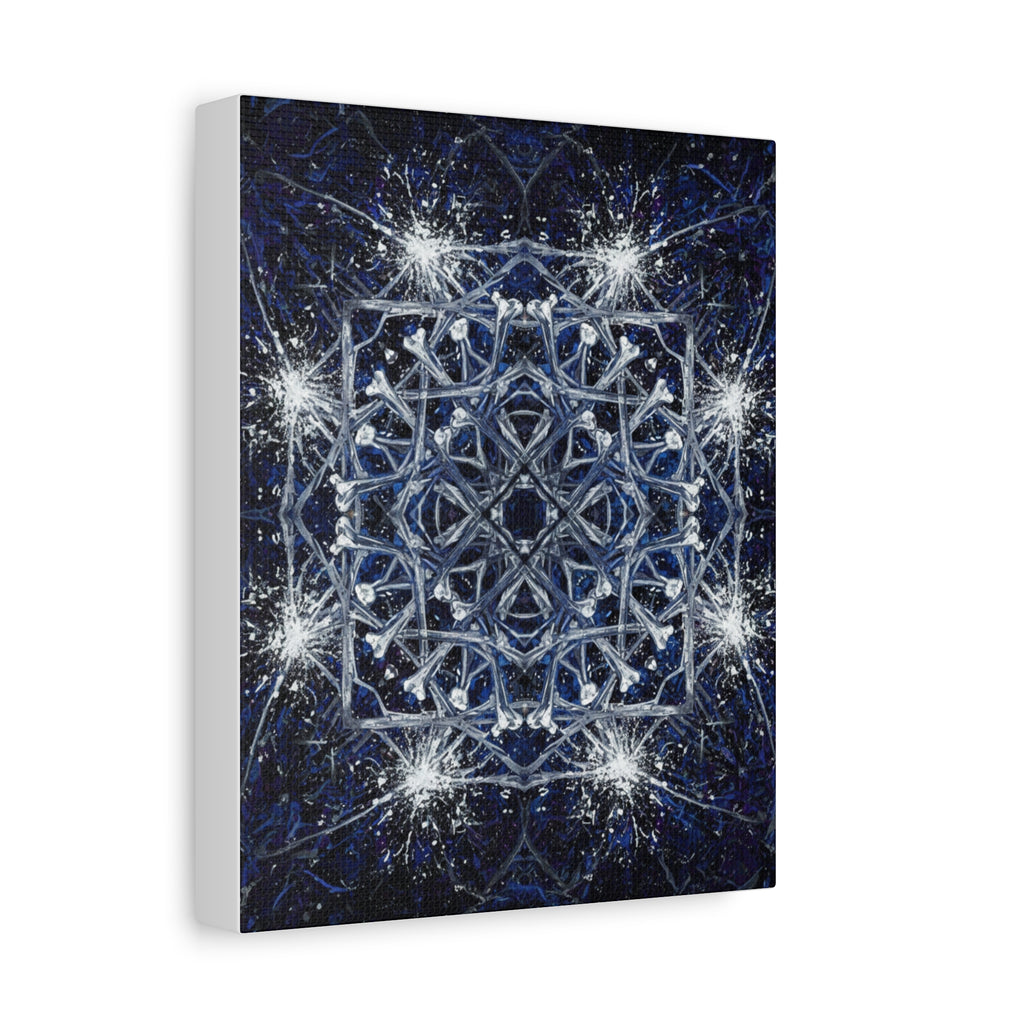 Indigo Constellation Mandala Canvas Print Art for Home Decor | Abstract Cosmic Wall Art