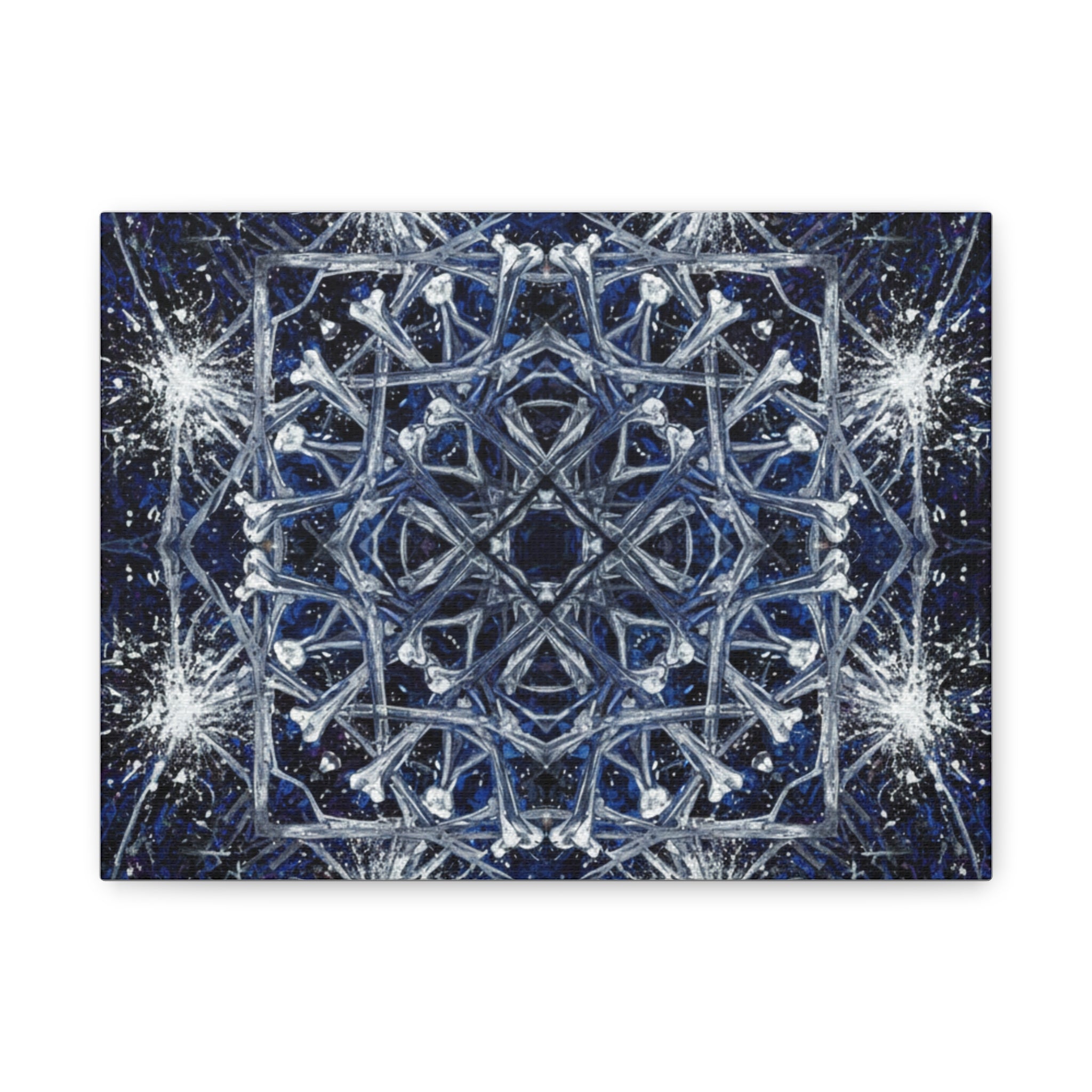 Indigo Constellation Mandala Canvas Print Art for Home Decor | Abstract Cosmic Wall Art