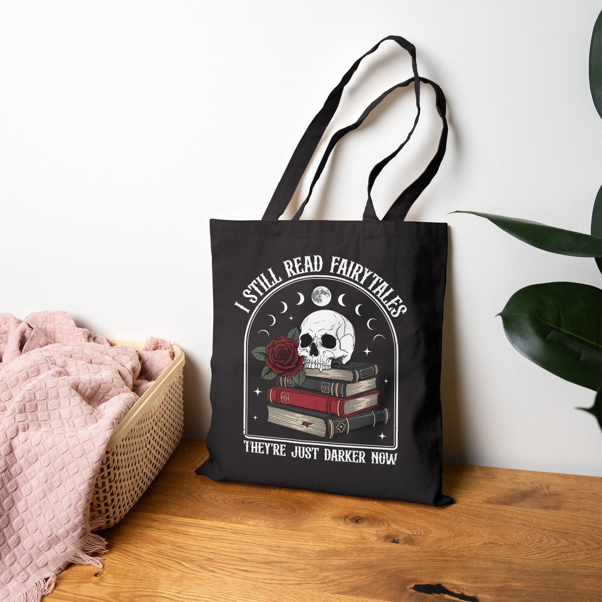 Dark Fairytales Tote – Witchy Magical Cotton Canvas Bag | Astral Embers Studio 🖤📚💀
