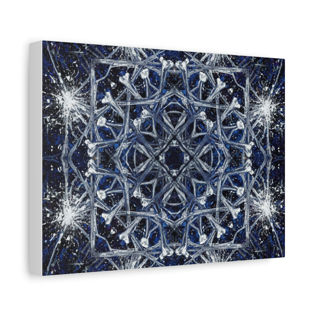 Indigo Constellation Mandala Canvas Print Art for Home Decor | Abstract Cosmic Wall Art