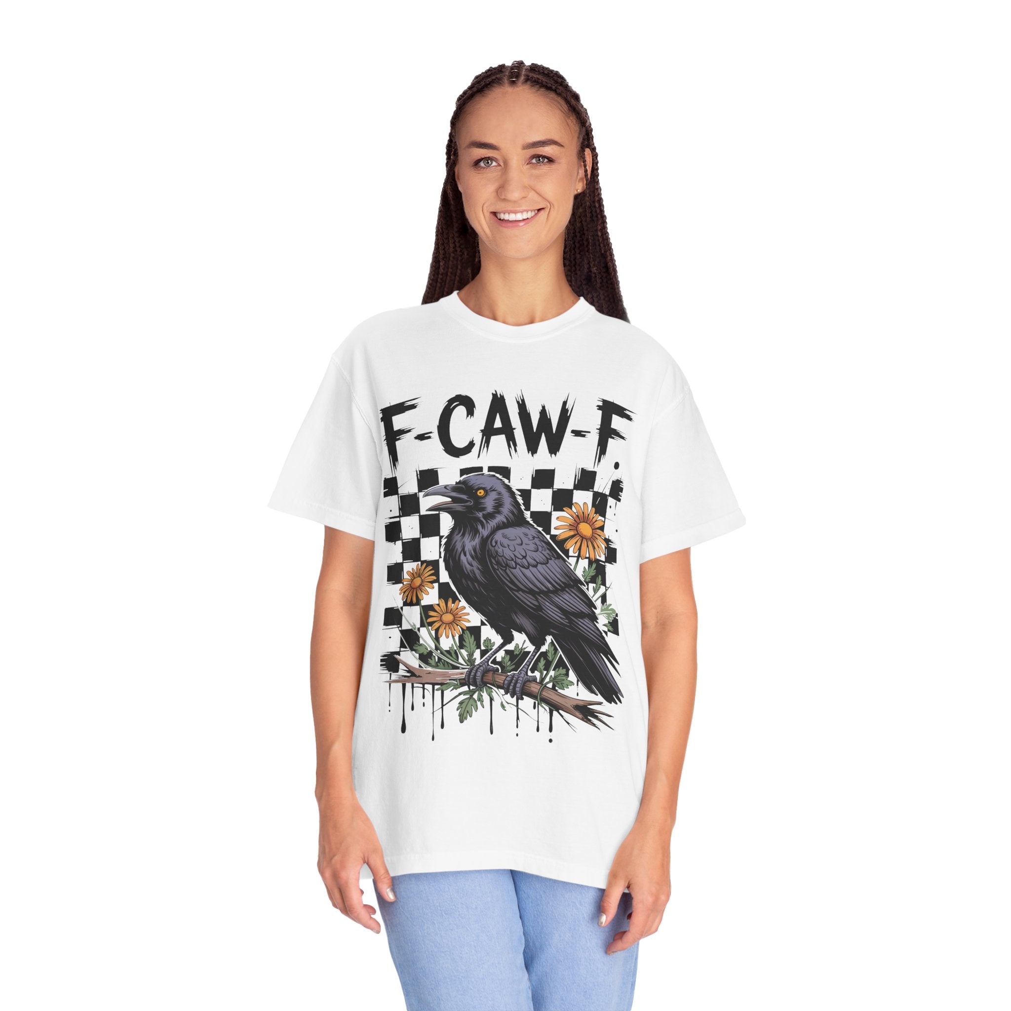 F-Caw-F Raven Graphic Tee – Witchy Gothic T-Shirt | Astral Embers Studio 🖤🐦