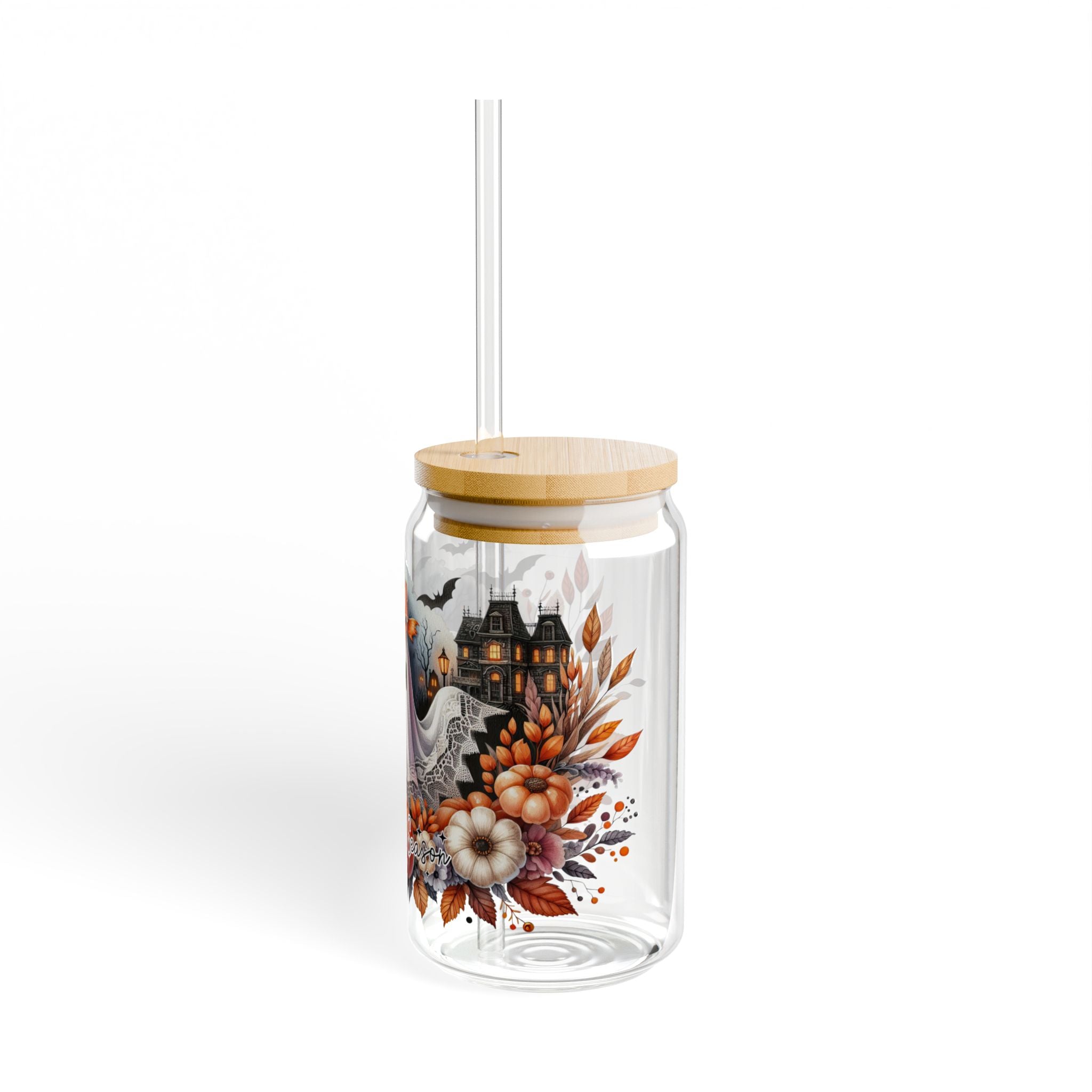 Spooky Season Sipper Glass – Witchy Halloween Drinkware, 16oz | Astral Embers Studio