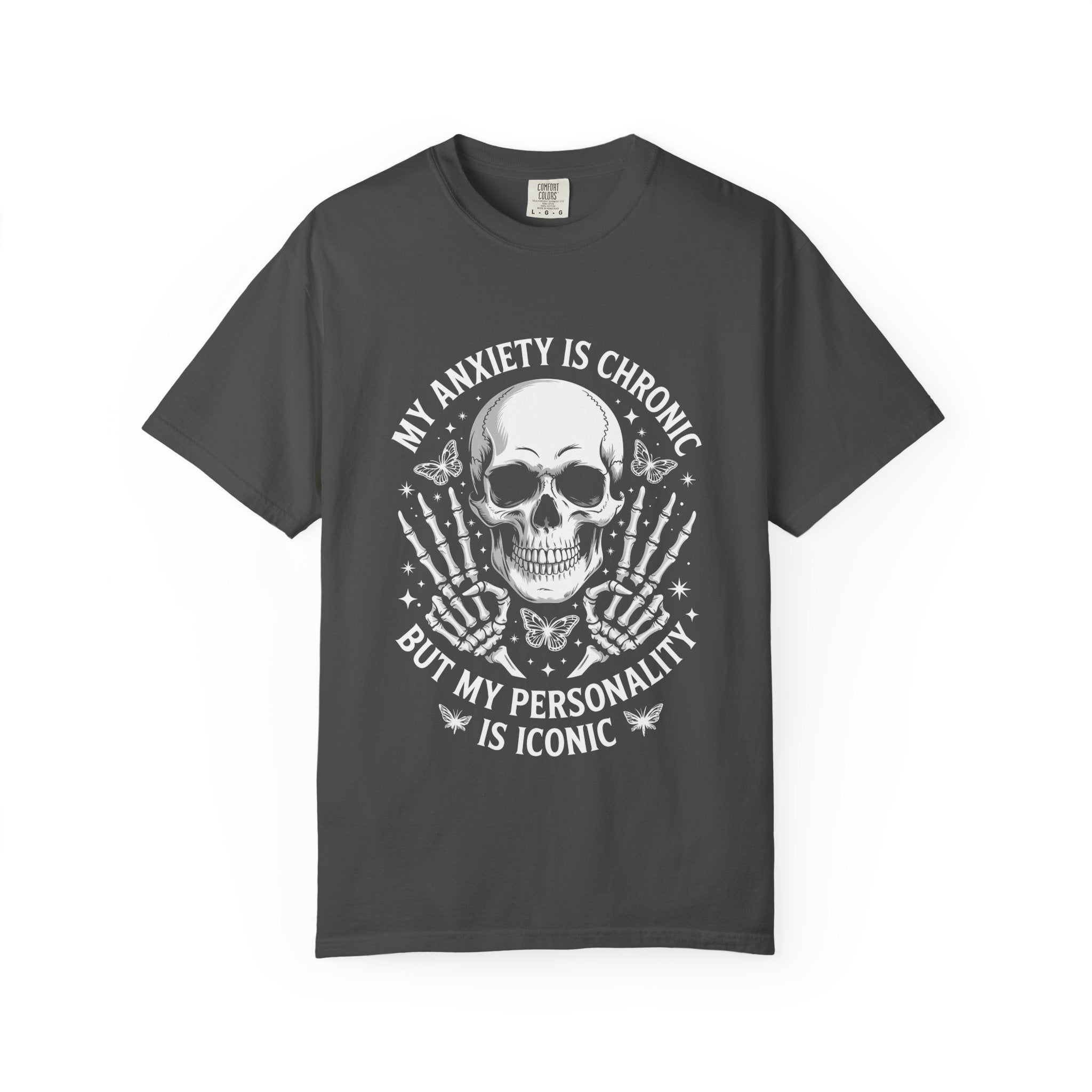 My Anxiety Is Chronic But My Personality Is Iconic T-Shirt 🖤⚡ | Unisex Soft Cotton Graphic Tee | Funny Relatable Shirt 😎✨