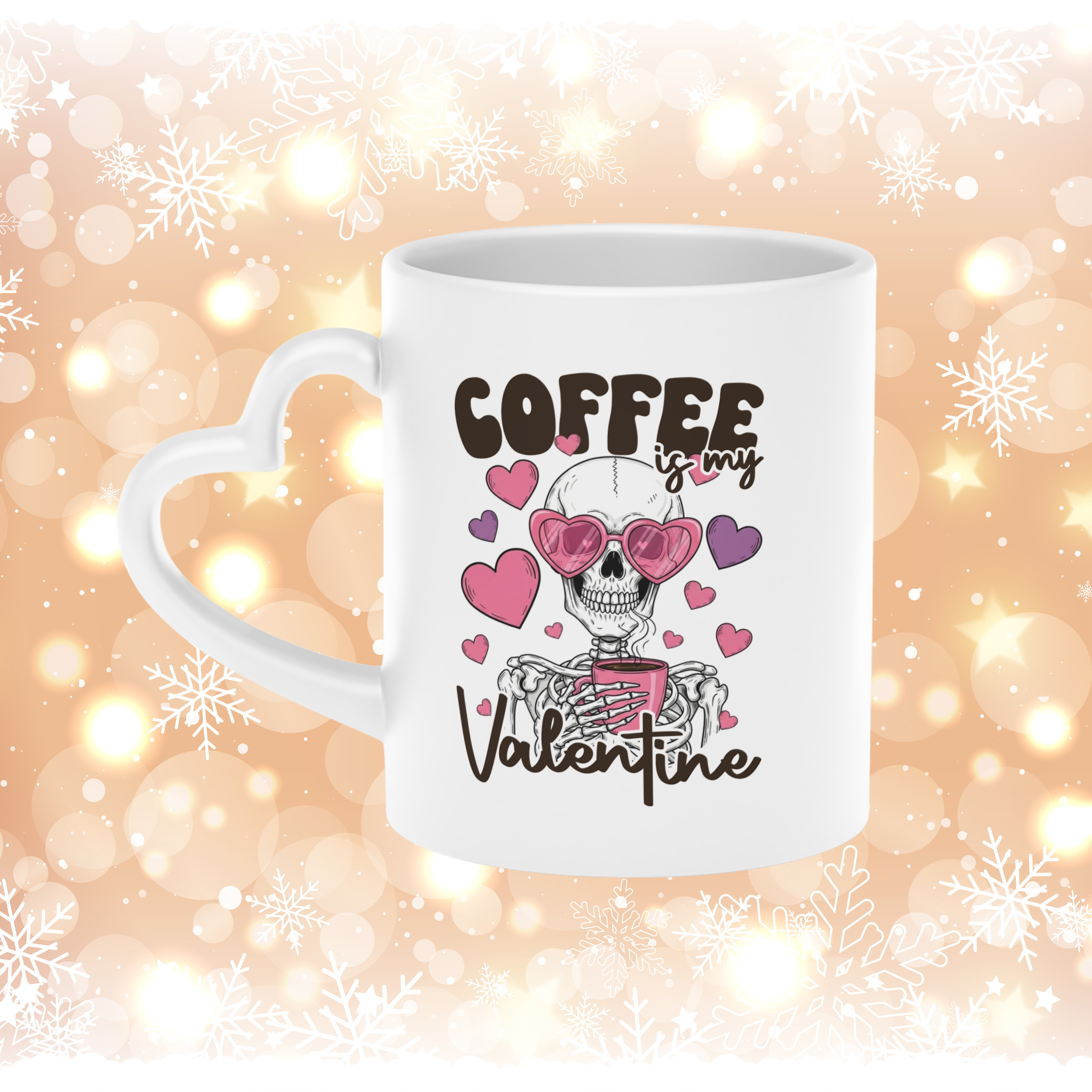 ☕💀 Coffee Is My Valentine Skeleton Mug | Spooky Valentine Coffee Cup