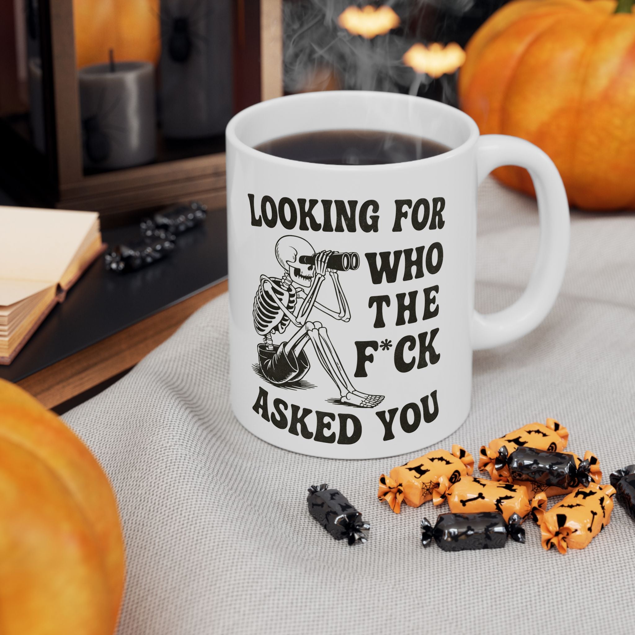 Bold Skeleton Mug – Funny Witchy Coffee Mug | Astral Embers Studio 💀☕🎃