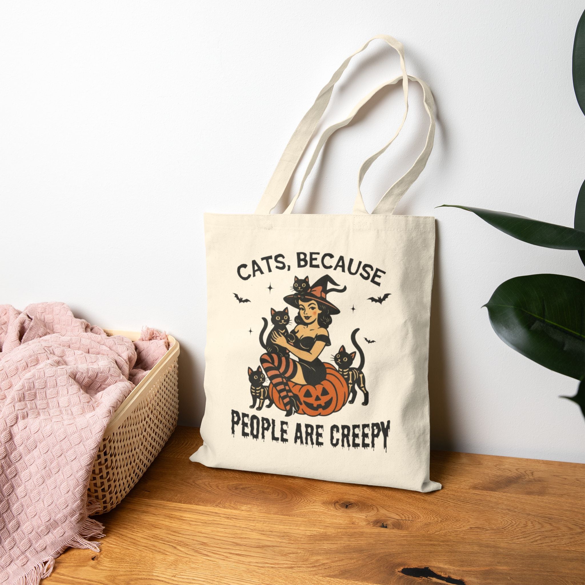 Cats Tote – Witchy Magical Cotton Canvas Bag | Astral Embers Studio