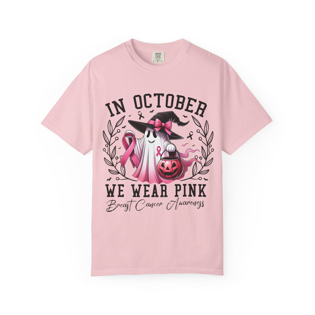 In October We Wear Pink T-Shirt 👻🎀 | Unisex Ghost & Breast Cancer Awareness Tee 💖🩷