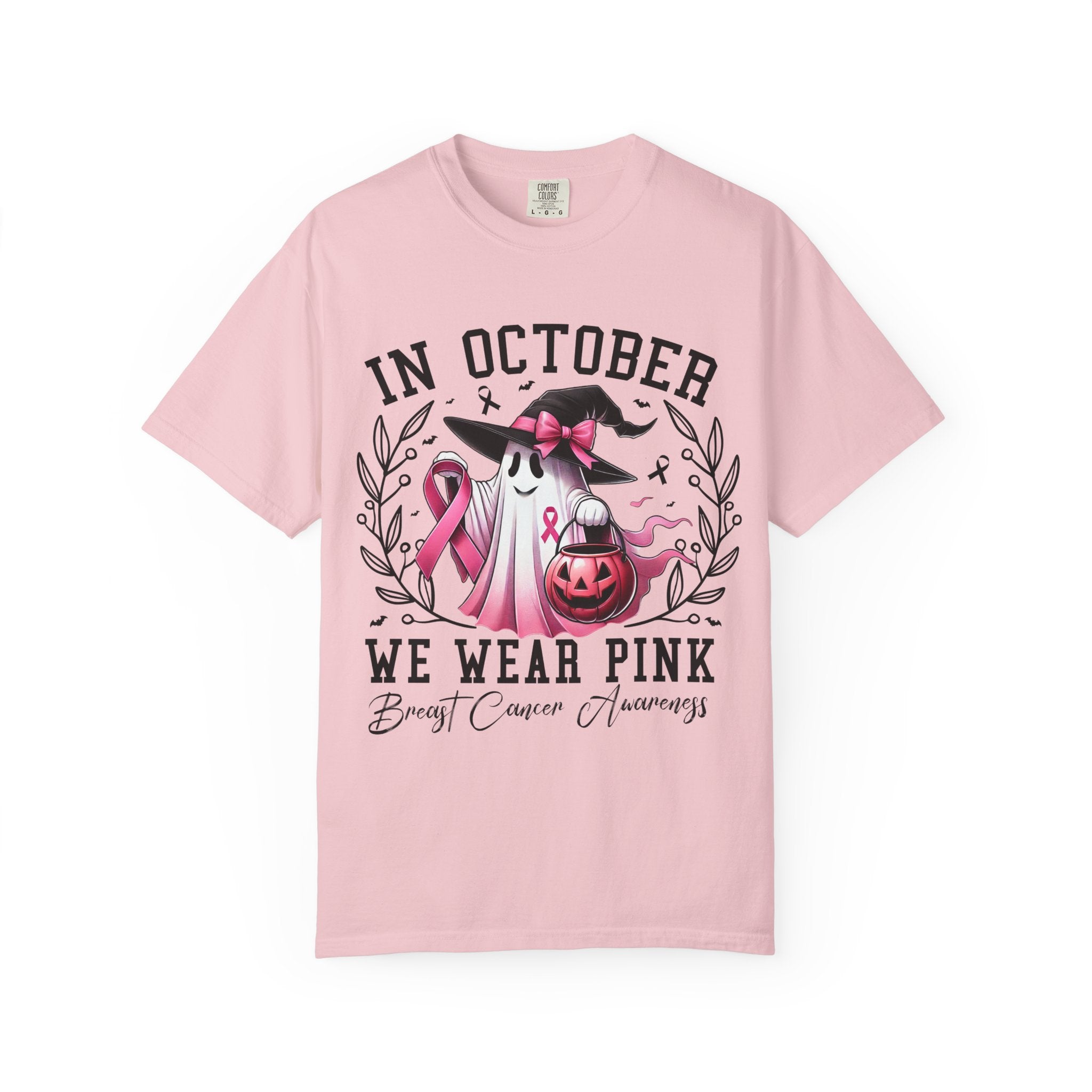 In October We Wear Pink T-Shirt 👻🎀 | Unisex Ghost & Breast Cancer Awareness Tee 💖🩷