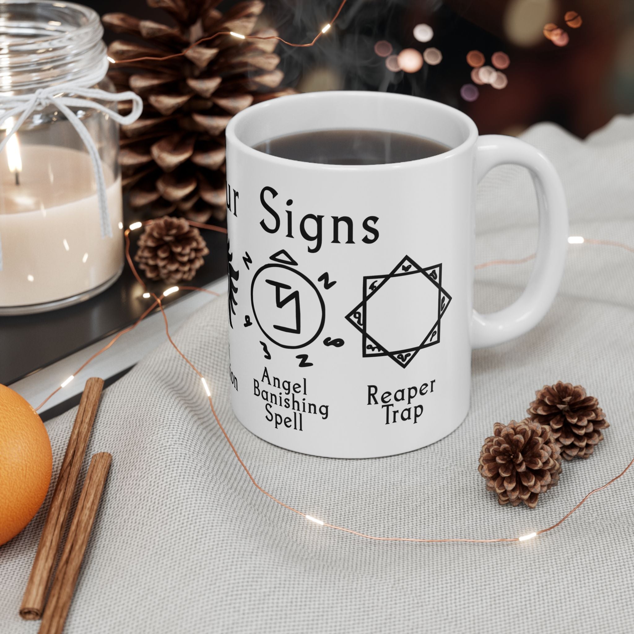 Know Your Signs Mug ✨🔮 | 11oz Ceramic Supernatural Symbols Coffee & Tea Mug 🖤🌙