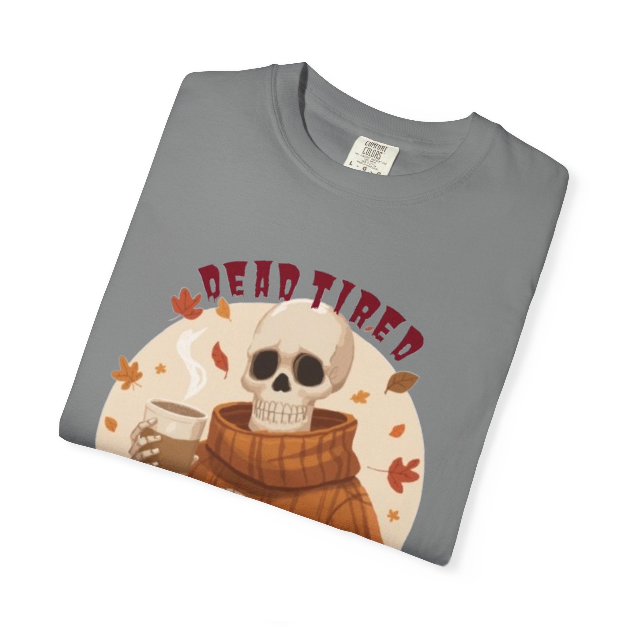 💀 Dead Tired but Caffeinated Tee – Funny Witchy Coffee Lover T-Shirt | Astral Embers Studio 🍂