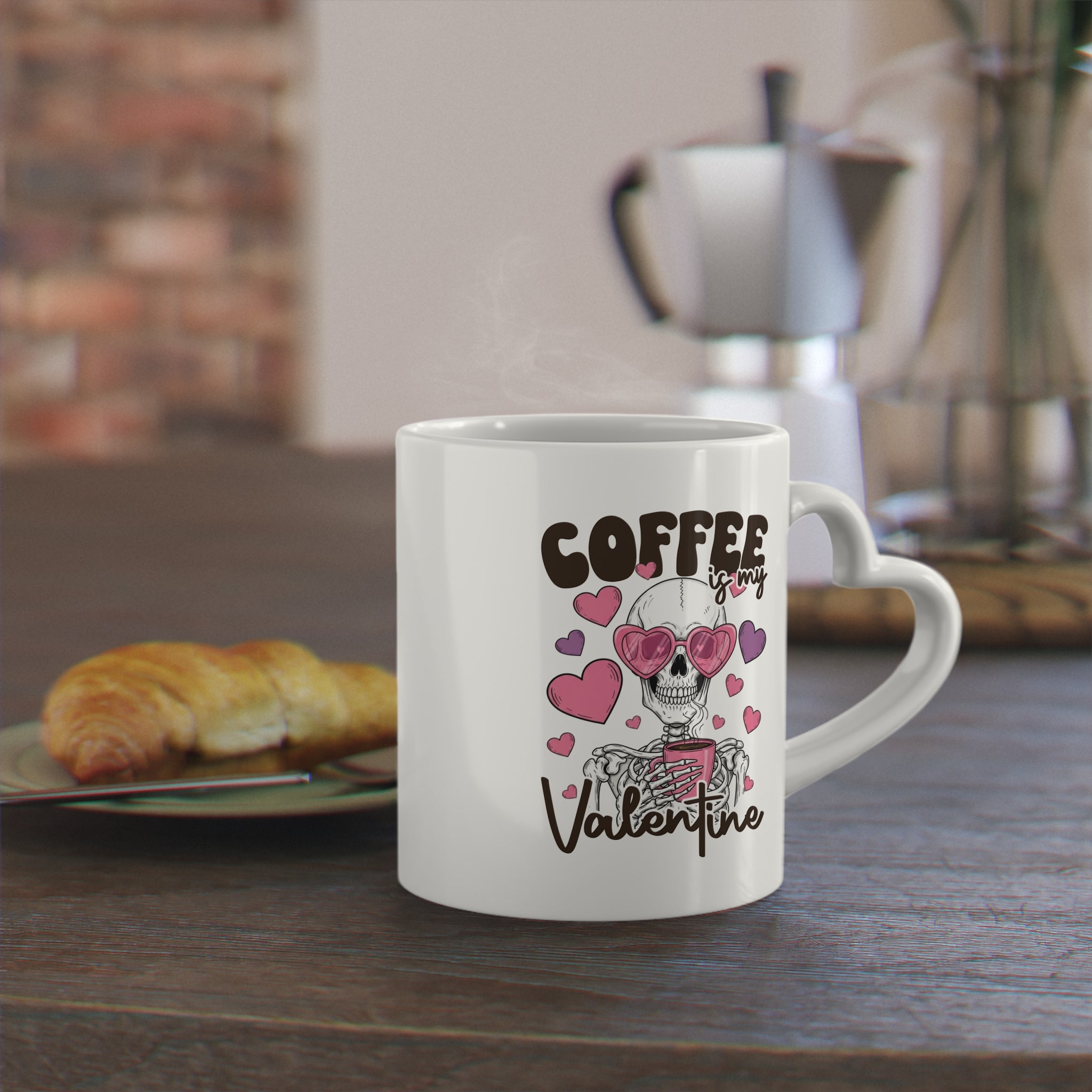 ☕💀 Coffee Is My Valentine Skeleton Mug | Spooky Valentine Coffee Cup