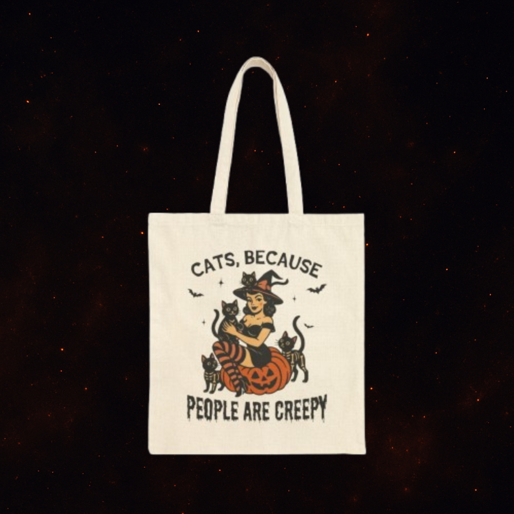Cats Tote – Witchy Magical Cotton Canvas Bag | Astral Embers Studio