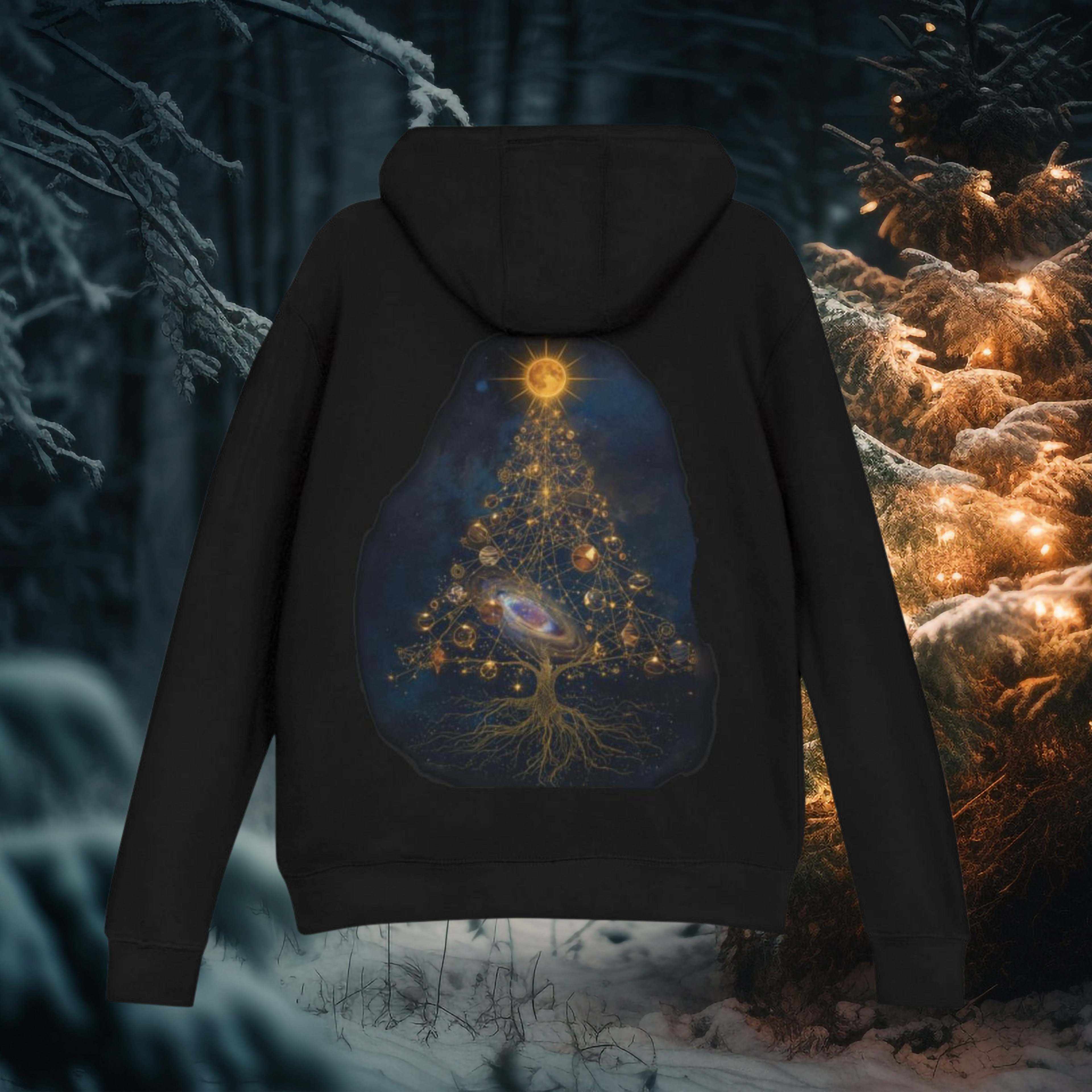 As Above So Below Hoodie 🌙✨ | Celestial Solstice Tree Back | Mystical Witchy French Terry Pullover 🖤