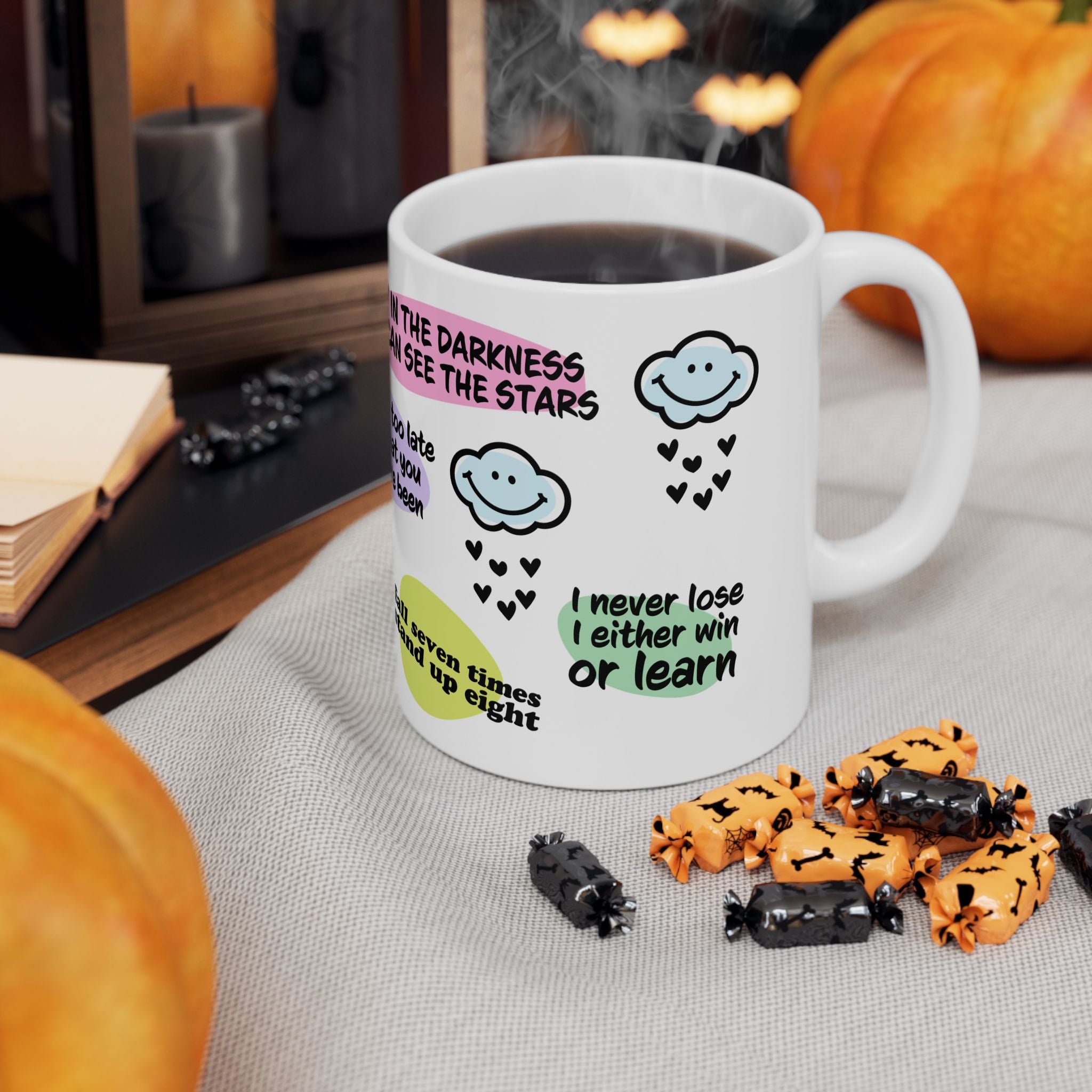 Positive vibes mug with witchy, mindful aesthetic