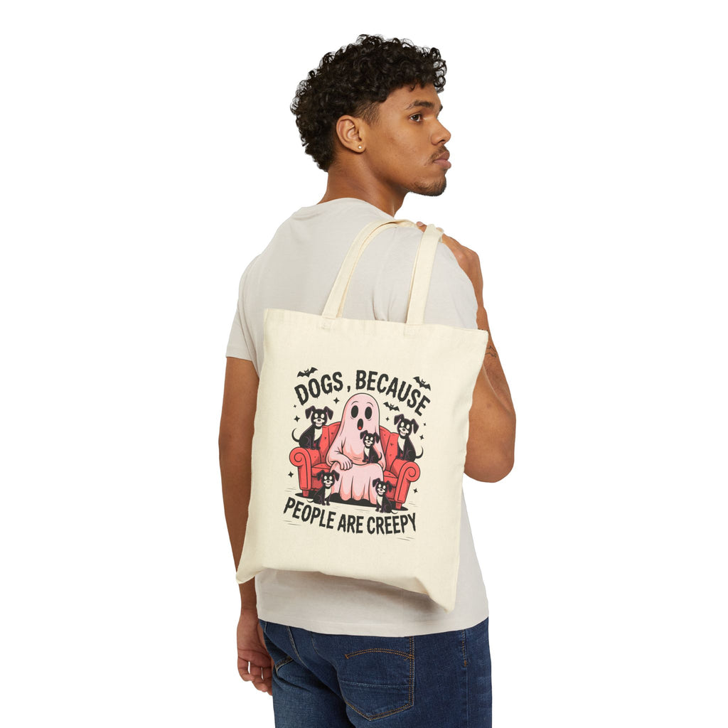 Sturdy tote for dog lovers with gothic and playful aesthetic
