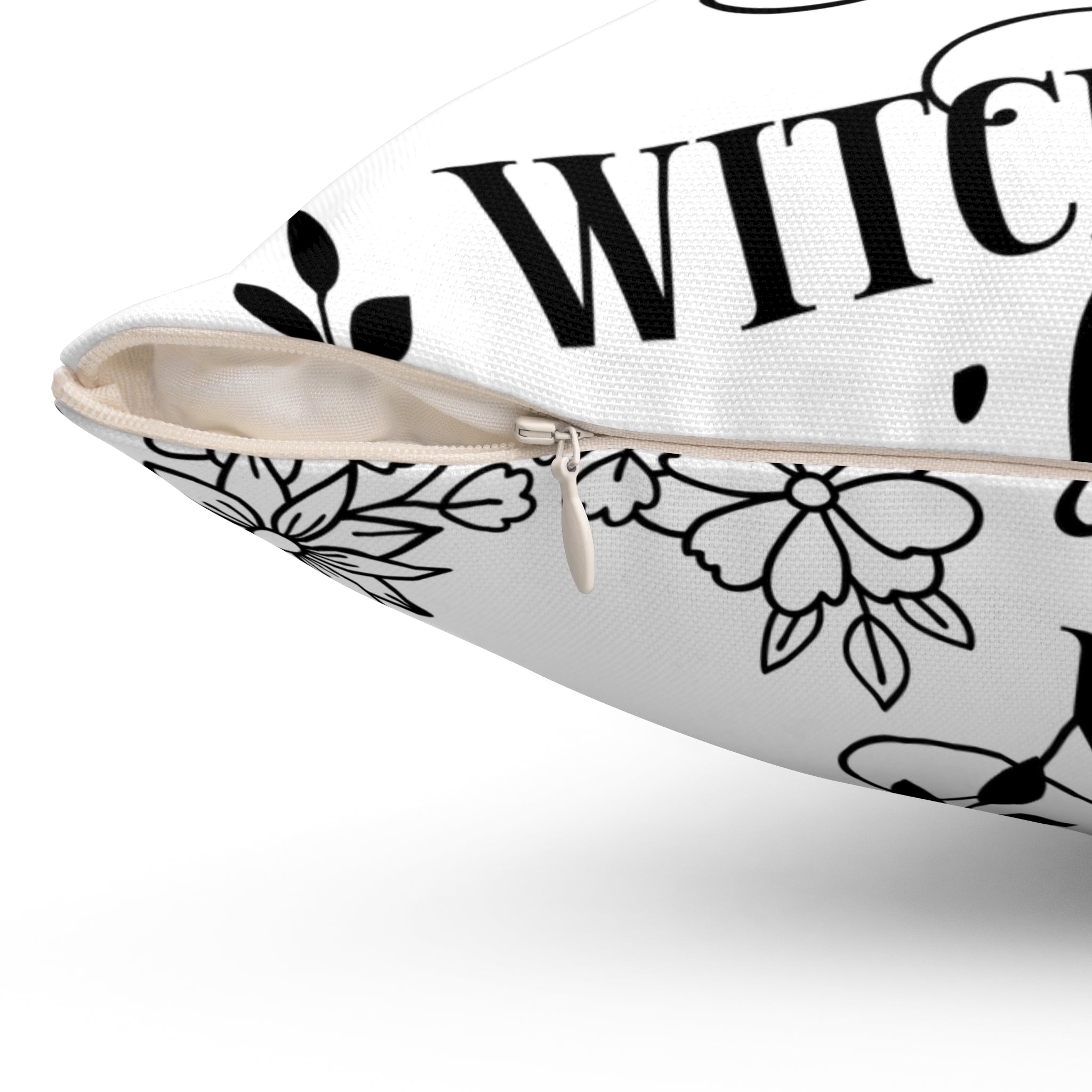 Witchy Vibes throw pillow with dark, mystical design