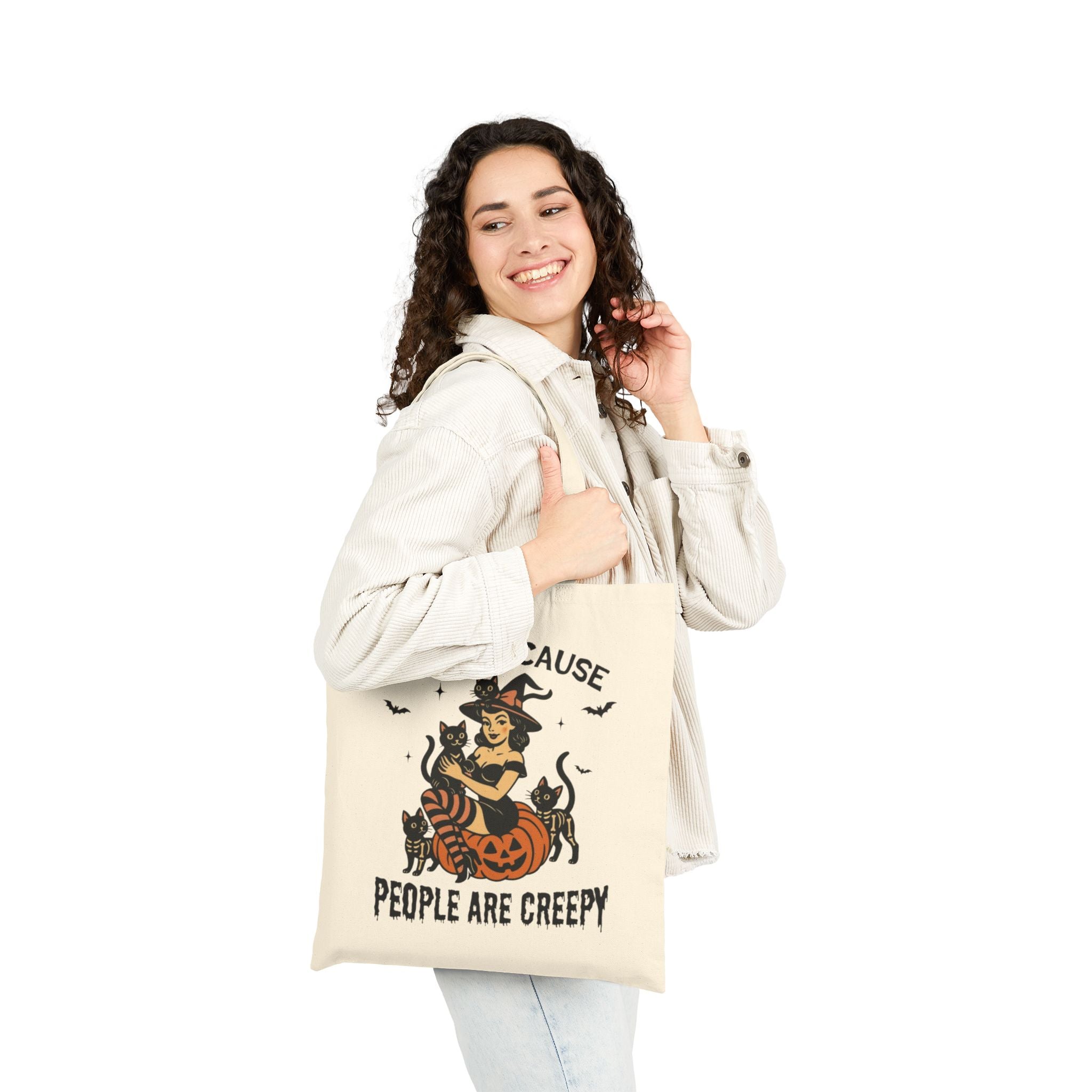 Reusable tote for errands, work, or gifts with feline theme